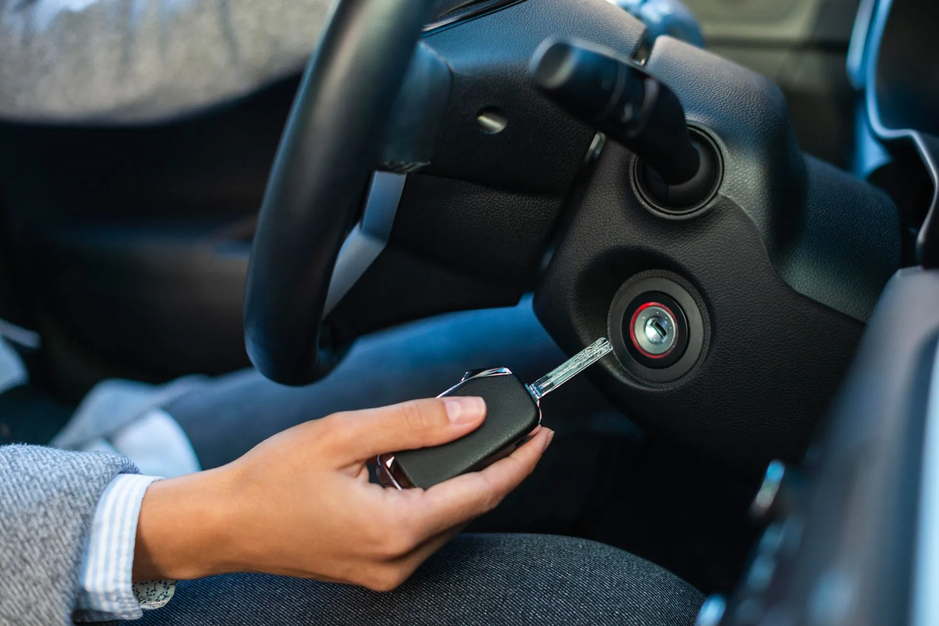 Keys left inside a locked car